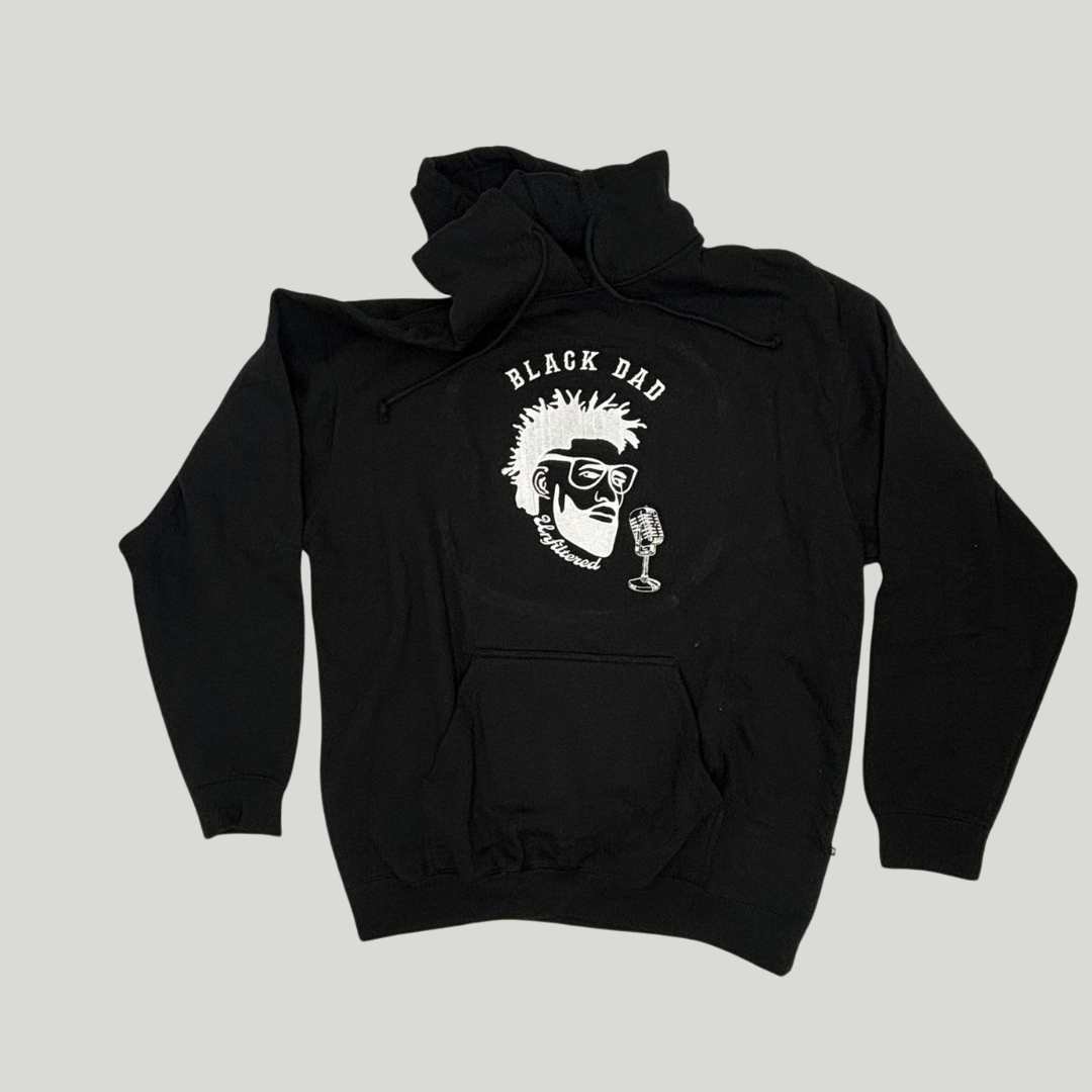 Embroidered Jet Black Fleece Hoodie
