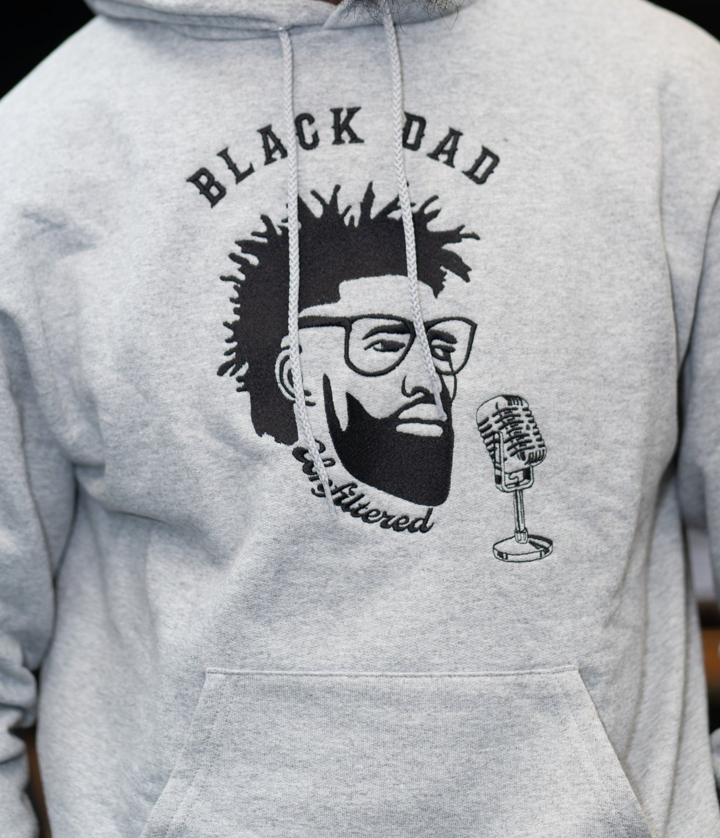 Embroidered Heathered Steel Fleece Hoodie