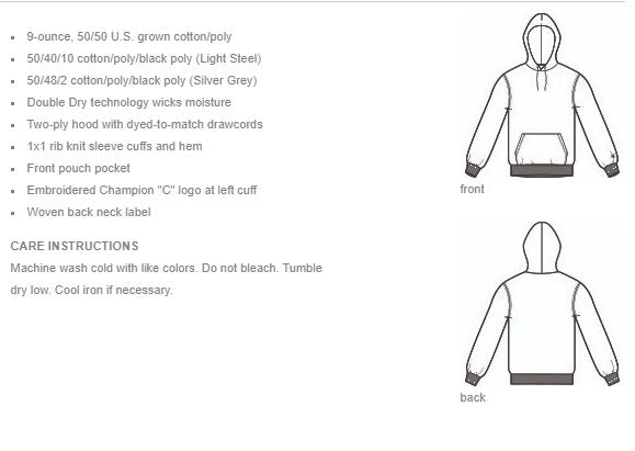 Embroidered Heathered Steel Fleece Hoodie